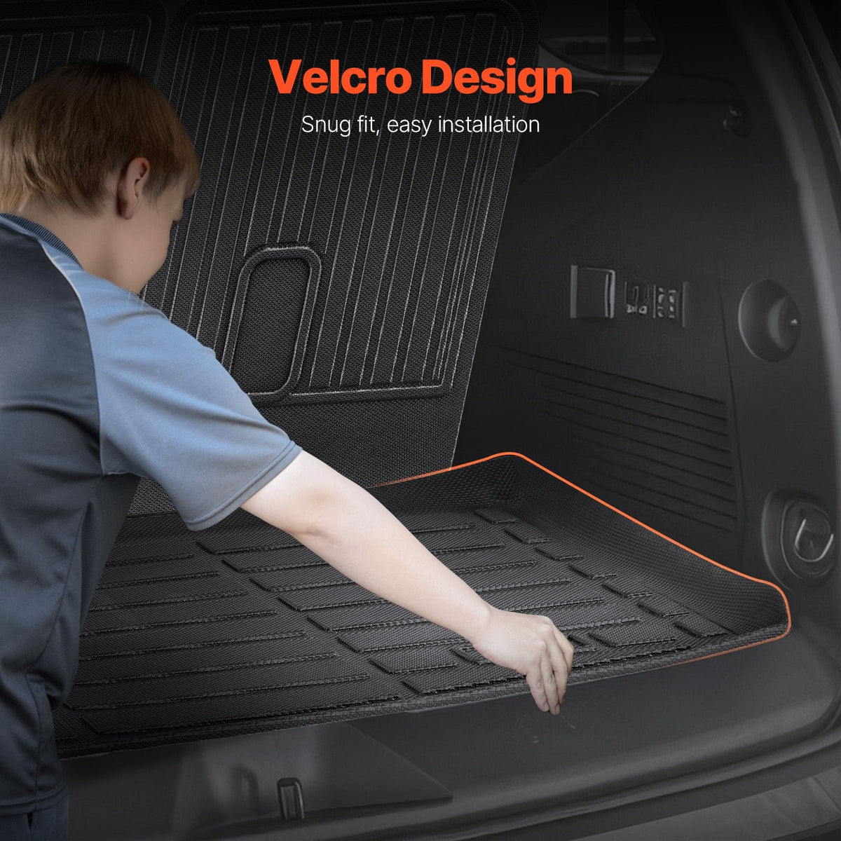 Cargo Mats Compatible Chevrolet Tahoe & GMC Yukon 2021-2024, Custom Fit TPE Cargo Liner Set for SUVs, Trunk and Rear Back Seat Protector Replacement, Trunk Mat and Backrest Mats