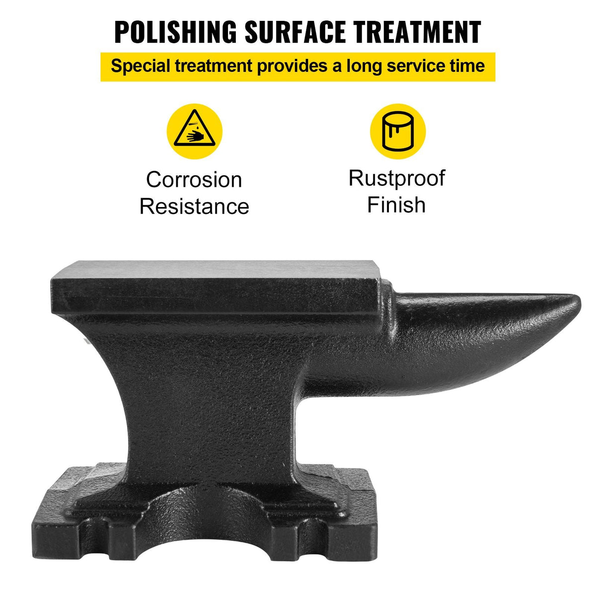 Cast Iron Anvil, 25 Lbs(11kg) Single Horn Anvil with 6.8 x 3.5 inch Countertop and Stable Base, High Hardness Rugged Round Horn Anvil Blacksmith, for Bending, Shaping