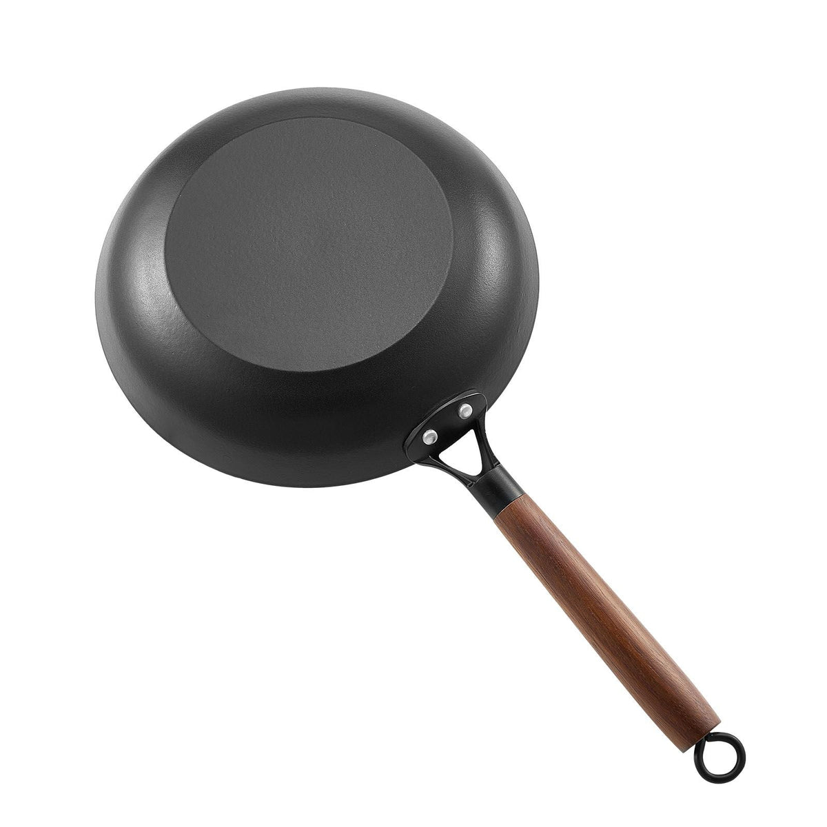 Cast Iron Skillet, 3-Piece Frying Pan Set (8, 10, 12 in), Nonstick Skillets with Detachable Wood Handle, Pre-Seasoned Chef's Pan, Kitchen Cookware for Gas, Electrical, and Induction, Black