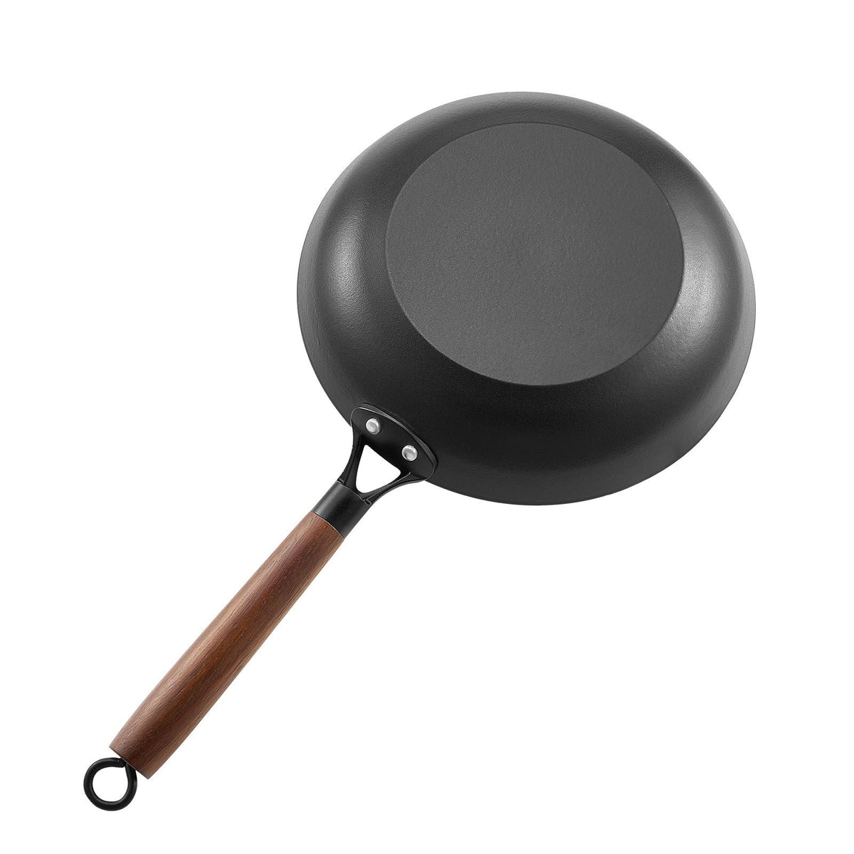 Cast Iron Skillet, 3-Piece Frying Pan Set (8, 10, 12 in), Nonstick Skillets with Detachable Wood Handle, Pre-Seasoned Chef's Pan, Kitchen Cookware for Gas, Electrical, and Induction, Black