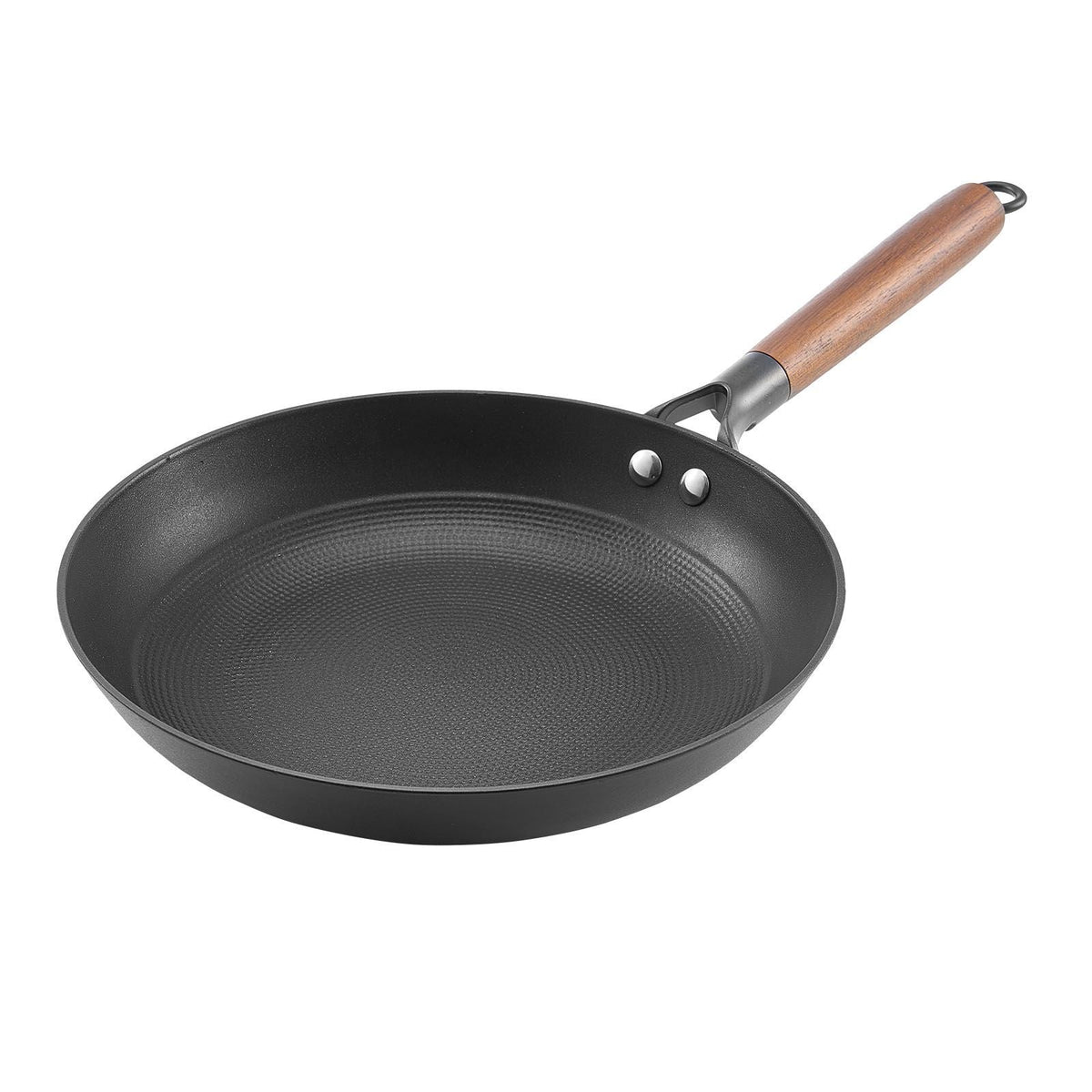 Cast Iron Skillet, 3-Piece Frying Pan Set (8, 10, 12 in), Nonstick Skillets with Detachable Wood Handle, Pre-Seasoned Chef's Pan, Kitchen Cookware for Gas, Electrical, and Induction, Black