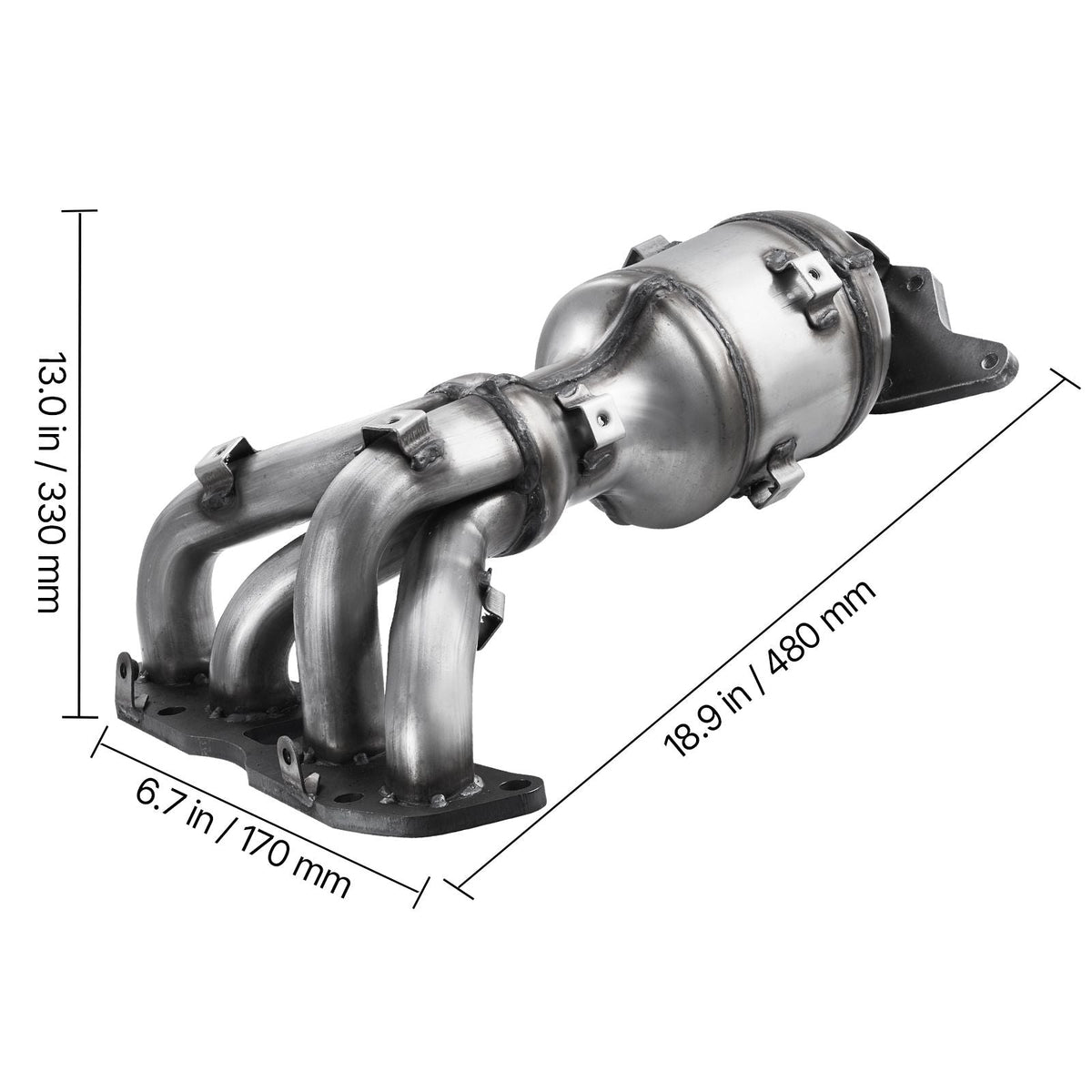 Catalytic Converter, Compatible with Nissan Altima 2007 2008 2009 2010 2011 2012 2013 2.5L L4, Front, Replacement OE 674-933, Stainless Steel High Flow Converter, for Exhaust Gas Purification