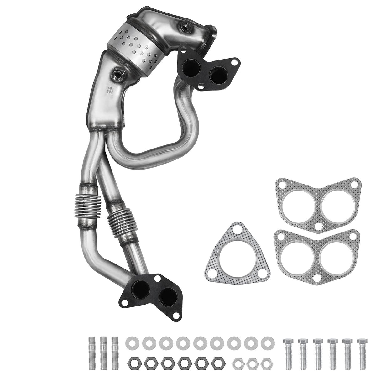 Catalytic Converter, Compatible with Subaru Forester Impreza Legacy Outback/ SAAB 9-2X, 2.5L H4, Front, Replacement OE 16564, Stainless Steel High Flow Converter, for Exhaust Gas Purification
