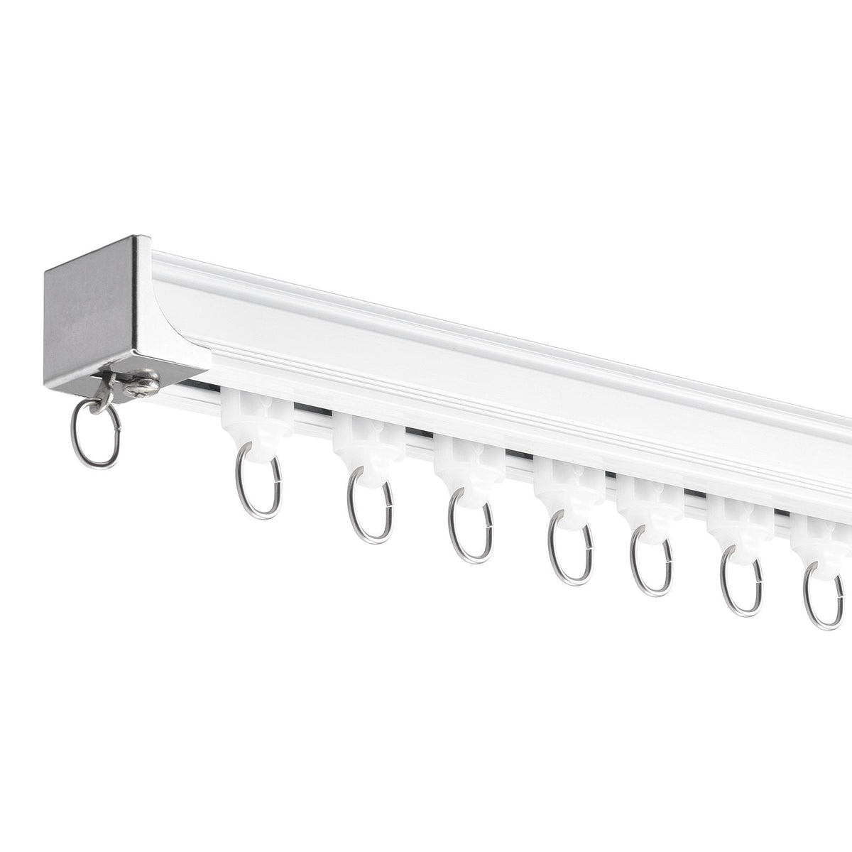 Ceiling Curtain Track Set, 11.8 FT/3.6 Meter, Sliding Ceiling Track System for Curtains, Room Divider Curtain Track Ceiling/Wall Mounted for Living Room Bedroom with Hooks and Hardware, White