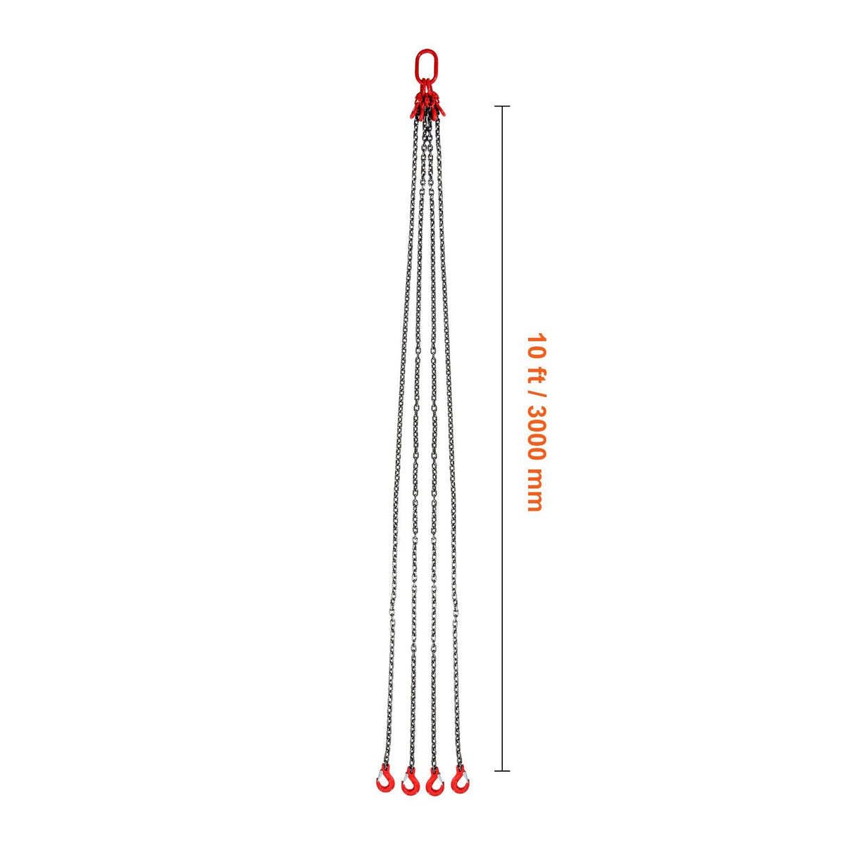 Chain Sling, 5/16 inch x 10 ft Lifting Chains with Hooks, G80 Engine Chain Hoist Lifts, 11000 lbs/5 Ton Lifting Sling Chains for Engine Hoist, Engine Lift Chain with 4 Leg Grab Hooks & Adjusters