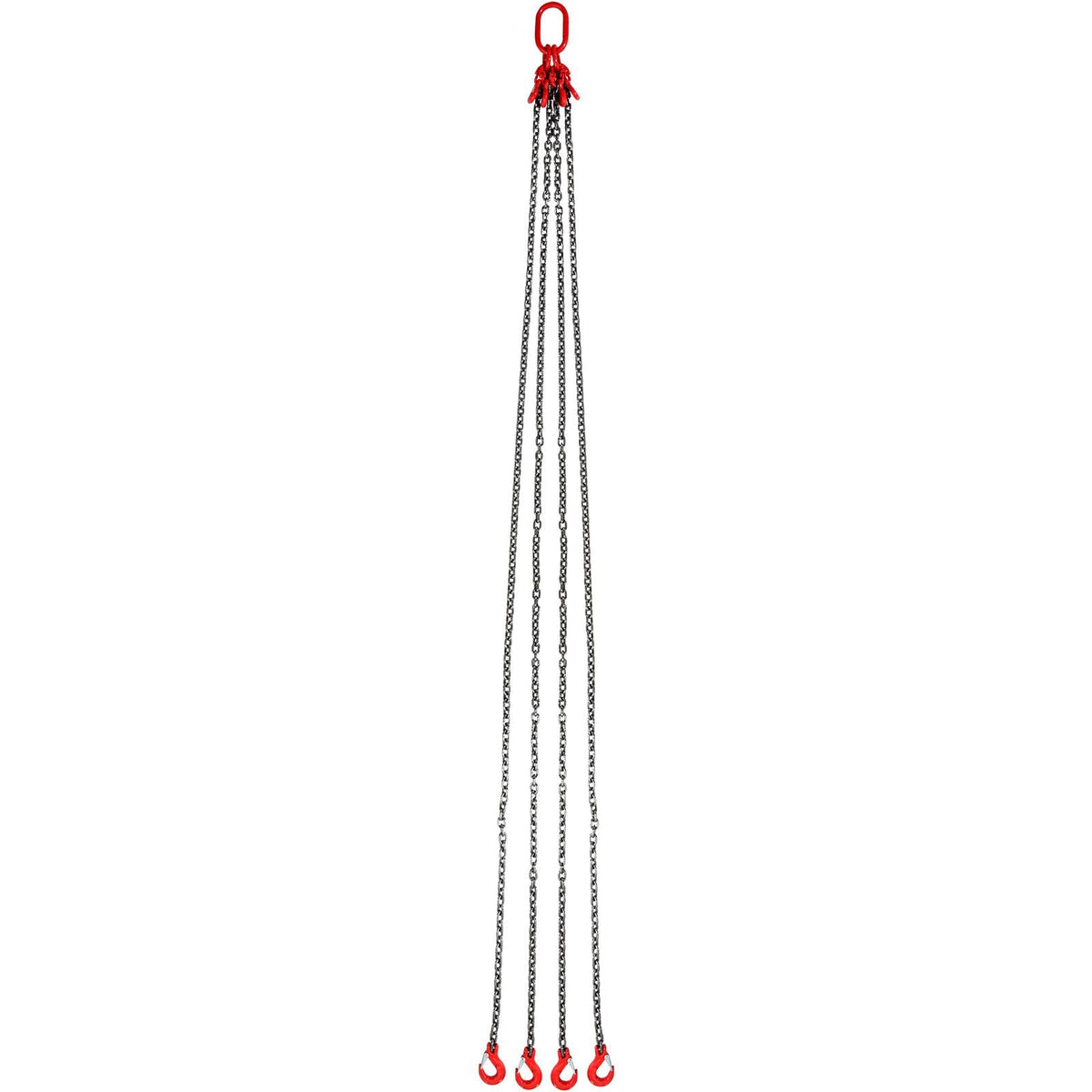 Chain Sling, 5/16 inch x 10 ft Lifting Chains with Hooks, G80 Engine Chain Hoist Lifts, 11000 lbs/5 Ton Lifting Sling Chains for Engine Hoist, Engine Lift Chain with 4 Leg Grab Hooks & Adjusters