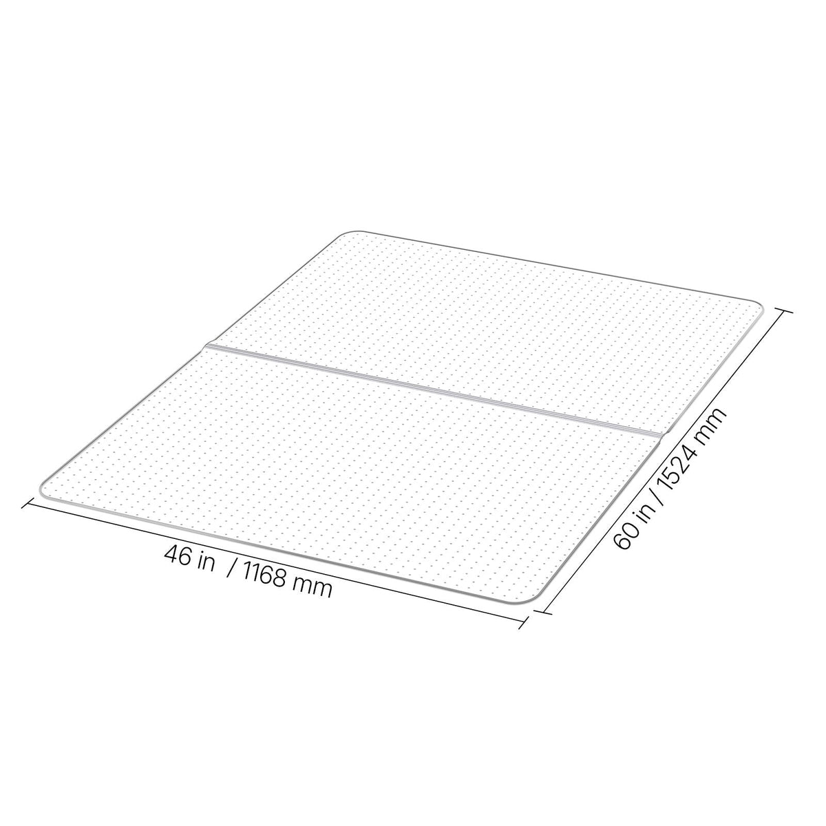 Chair Mat, 60 x 46-inch Office Chair Mat for Low Pile Carpeted Floors, Clear Floor Protector Rug with Studded, Non-Slip & Easy to Clean, Smooth Glide Under Desk Rug for Home Office (Rectangular)