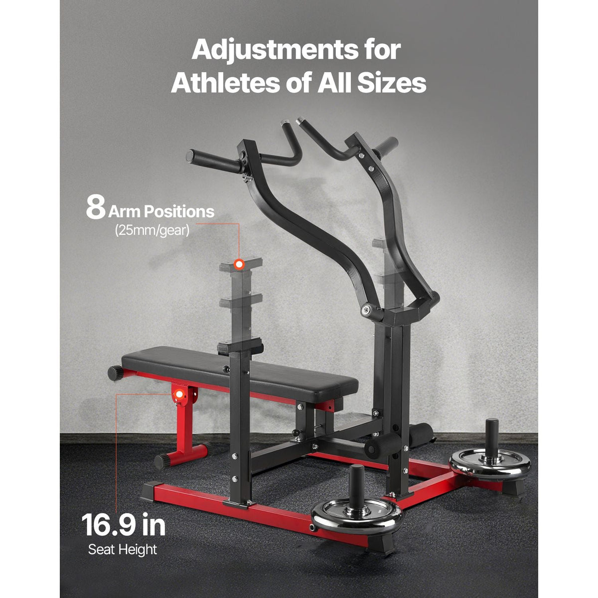 Chest Press Machine, 450 LBS Bench Press Set, Adjustable Flat Incline Bench with Independent Converging Arms, Upper Chest Equipment, Fitness Home Gym Equipment for Chest, AB Workouts, Shoulder