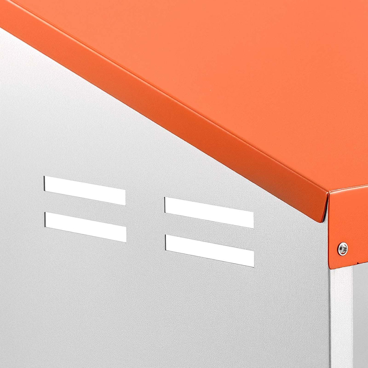 Chicken Nesting Boxes, 3 Compartments, with Support Legs, Easy Egg Collection, Galvanized Steel and High-Strength Plastic, Roll Away Nesting Boxes for Chickens and Hens Laying Eggs, Orange