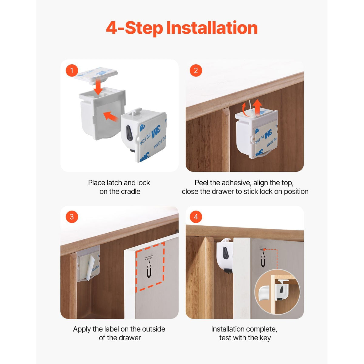 Child Safety Magnetic Cabinet Locks, 20 Packs Baby Proofing Cabinet Locks with 4 Keys & 4 Holders, 2 Installation Choice, 3M Adhesives & Screws Included, Children Proof Cupboard Drawers Latches
