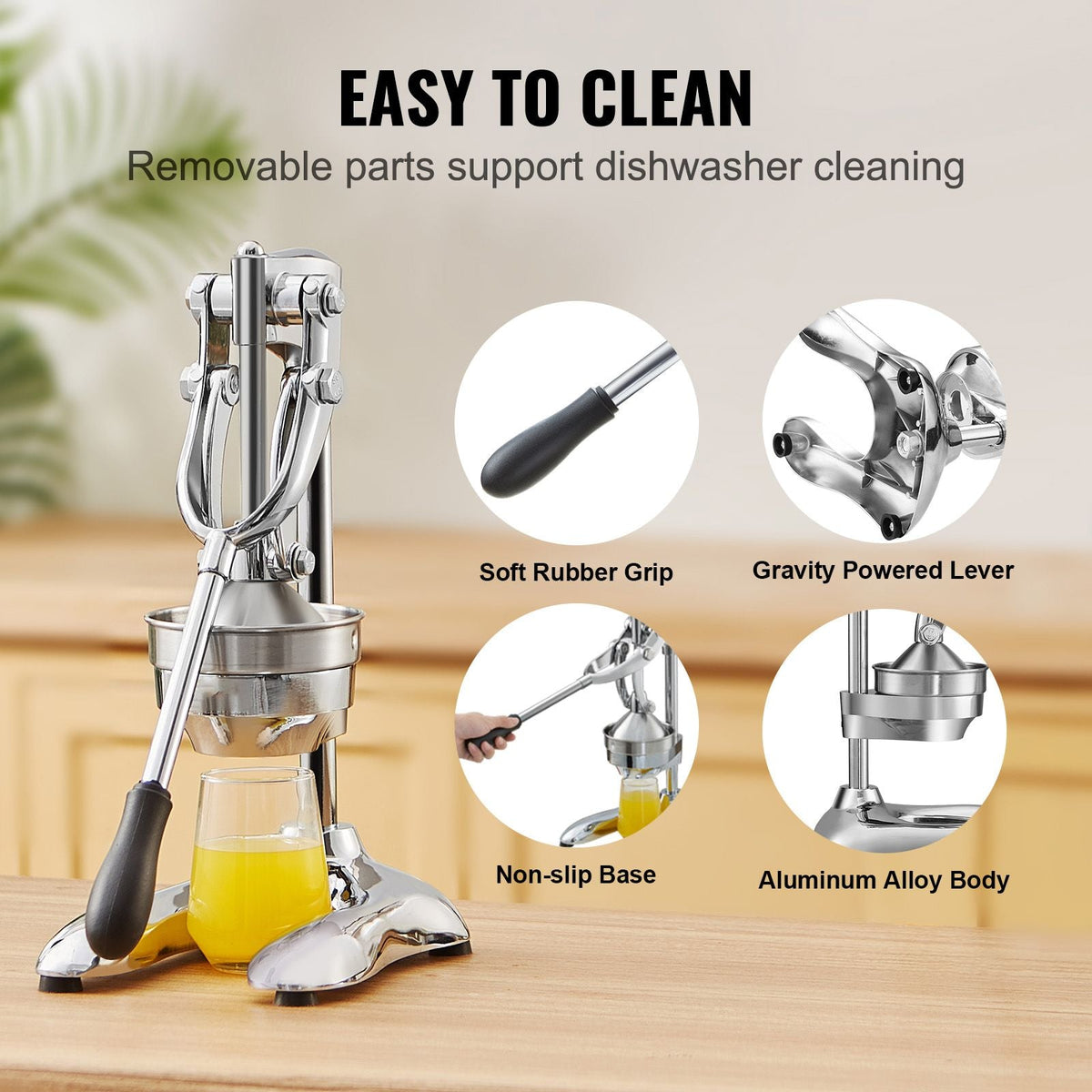 Citrus Juice Press, Hand Press Orange Juicer Press, Commercial Grade Manual Citrus Juicer Lemon Squeezer, Easy-to-Clean Fruit Press Juicer for Lemon Pomegranate Orange Juice