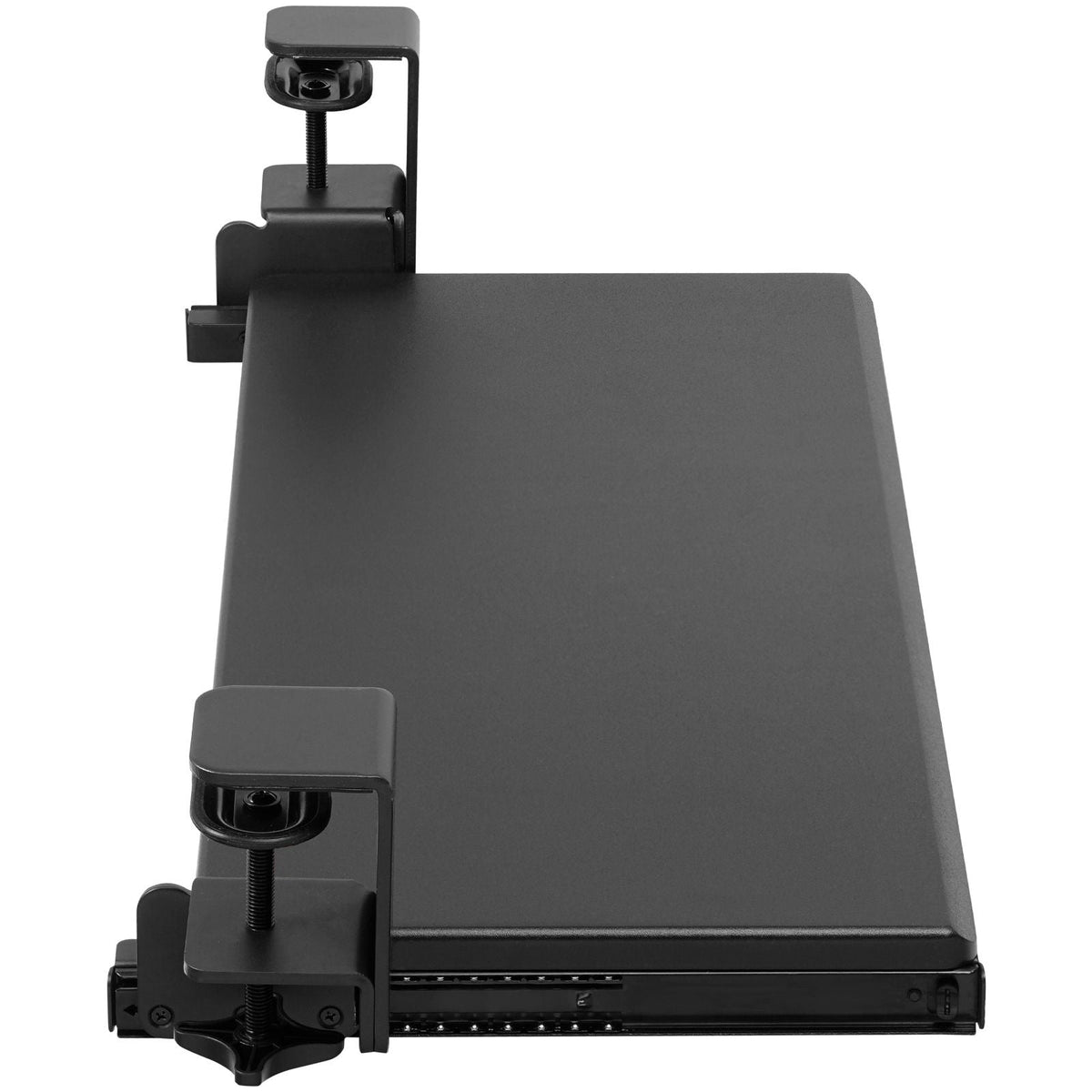 Clamp on Keyboard Tray Under Desk, Desk Keyboard Tray Slide out with Sturdy No-drill C Clamp Mount, Large 26.8 x 11 inch Slide-out Computer Drawer for Typing in Home, Office Work