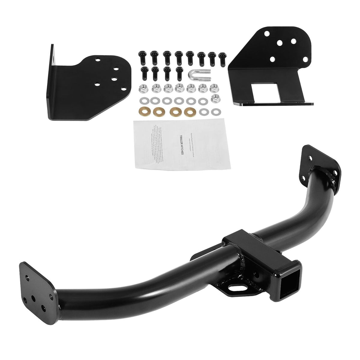 Class 3 Trailer Hitch, 2-Inch Receiver, 6000 lbs, Q345B Steel Tube Frame, Compatible with 2012-2016 Honda CR-V, Multi-Fit Hitch to Receive Ball Mount, Cargo Carrier, Bike Rack, Tow Hook, Black