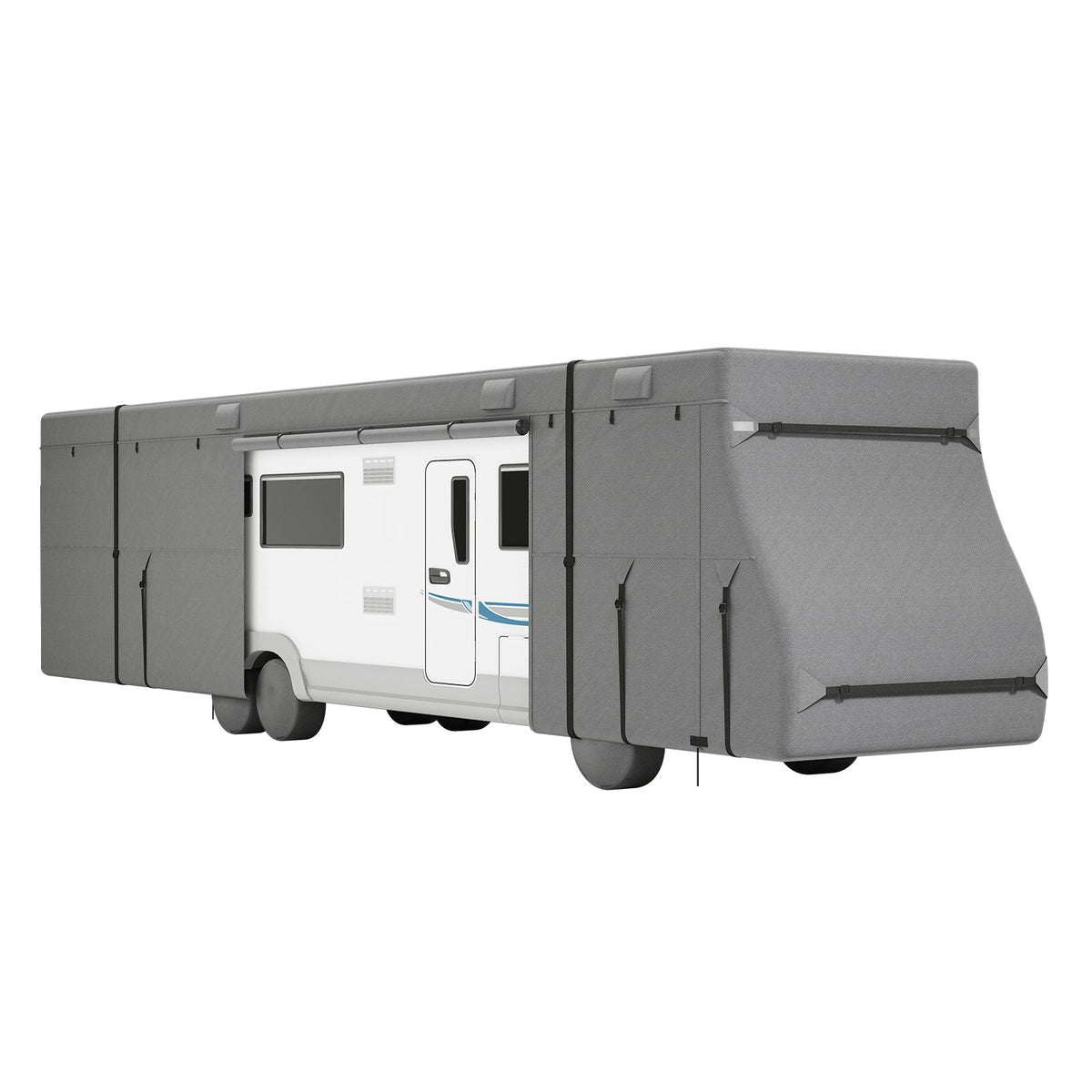 Class A RV Cover, 40-43 ft Motorhome Cover, Non-woven Fabric Motorhome RV Cover, Waterproof, Windproof and Rip-Stop, Camper Cover with Storage Bag, Repair Patches, Straps and Tire Covers