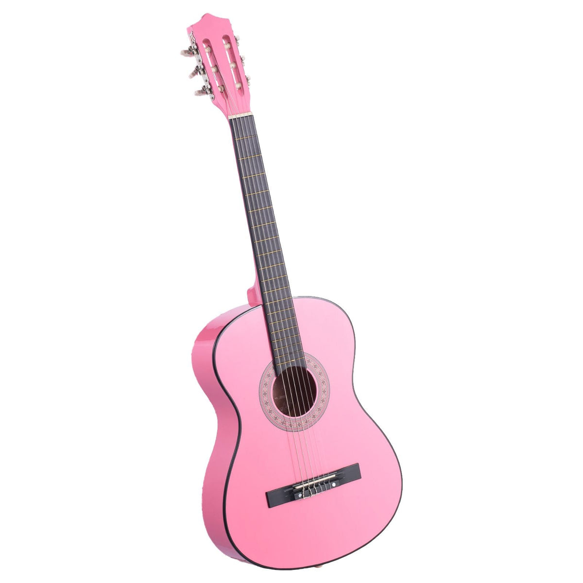 Classical Guitar, 38 Inch, Wood Classical Guitar Starter Kit for Beginners, with Nylon Strings, Gig Bag, Strap, Tuner, Extra Strings, Picks, Capo, Basswood, for Teenagers Adults Students, Pink