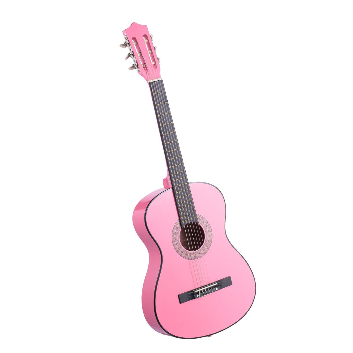 Classical Guitar, 38 Inch, Wood Classical Guitar Starter Kit for Beginners, with Nylon Strings, Gig Bag, Strap, Tuner, Extra Strings, Picks, Capo, Basswood, for Teenagers Adults Students, Pink