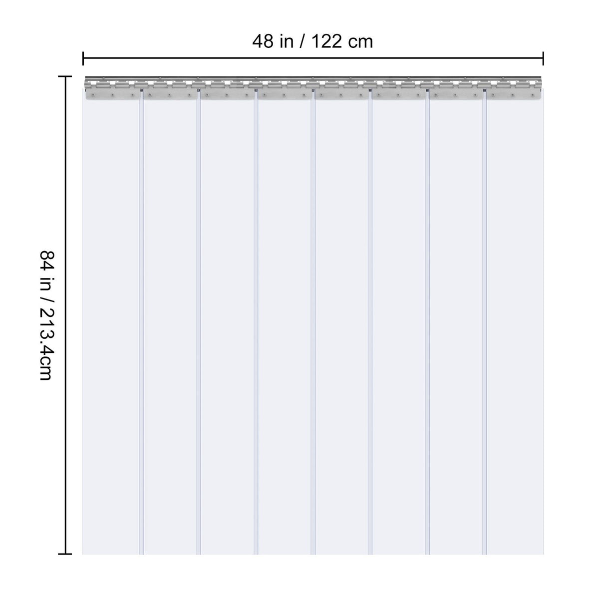 Clear PVC Strip Curtain, 84 in Height x 48 in Width x 0.08 in Thickness, 8 PCS Walk in Freezer Cooler Curtain Strips, Smooth Waterproof Plastic Door Strips for Warehouse, Freezer, Garage Doors