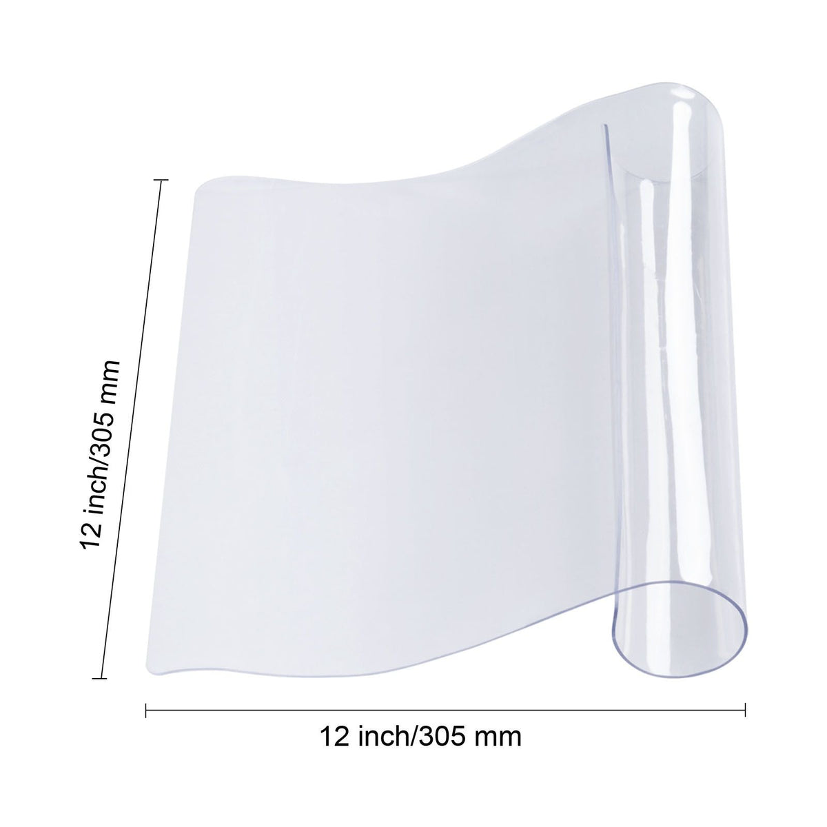 Clear Table Cover Protector, 12" x 12"/305 x 305 mm Table Cover, 1.5 mm Thick PVC Plastic Tablecloth, Waterproof Desktop Protector for Writing Desk, Coffee Table, Dining Room Table
