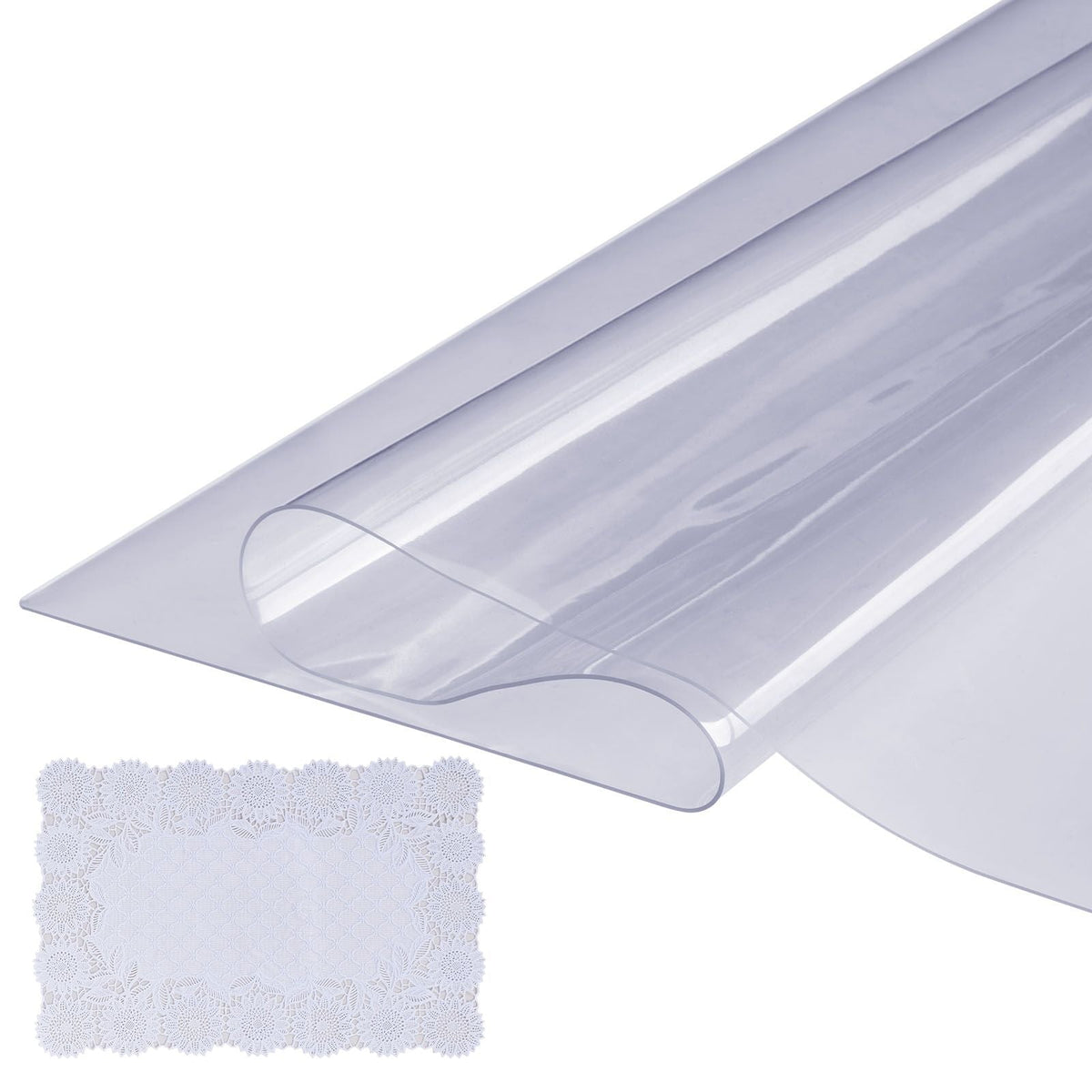 Clear Table Cover Protector, 36" x 72" Rectangle Table Cover, 1.5 mm Thick PVC Plastic Tablecloth, Waterproof Desktop Protector for Writing Desk, Coffee Table, Dining Room Table