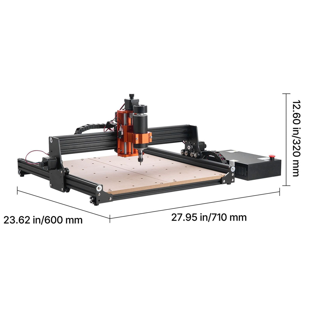 CNC Router Machine, 300W Spindle, 3-Axis Wood Engraving Milling Machine, with 15.75 x 15.75 x 2.36 in Working Area, Offline Controller, Aluminum Alloy Structure, for Wood Acrylic Carving Cutting