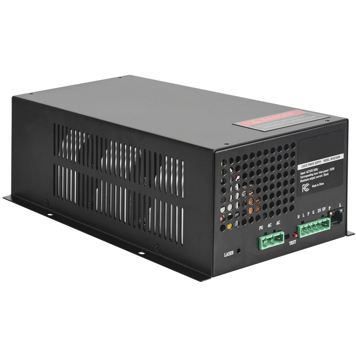 CO2 Laser Power Supply, 150W, Power Supply for 150W Laser Tube, Constant Current Protection, Open Circuit Protection, Fast Heat Dissipation, Compatible for Multi-brand Laser Engravers & Cutters