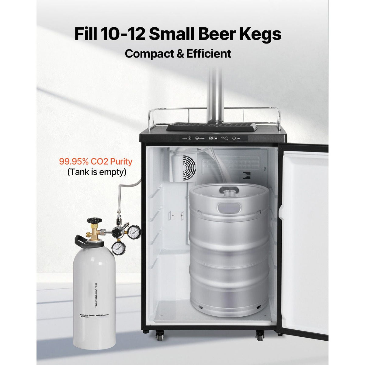 CO2 Tank, 10 lbs New Aluminum Alloy Cylinder, CO2 Air Tank with Light Spray Coating, CGA320 Valve, Handle & Adjustable Pressure, DOT Approved Cylinder for Draft Beer Dispensing and Soda Maker