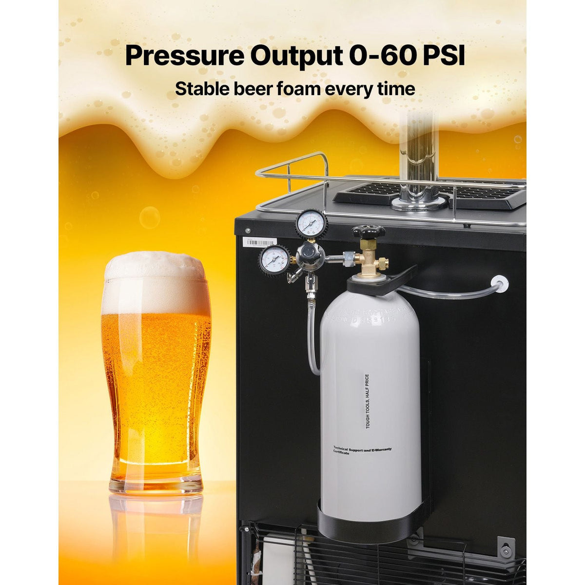 CO2 Tank, 10 lbs New Aluminum Alloy Cylinder, CO2 Air Tank with Light Spray Coating, CGA320 Valve, Handle & Adjustable Pressure, DOT Approved Cylinder for Draft Beer Dispensing and Soda Maker