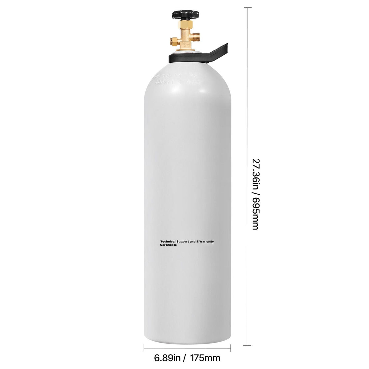 CO2 Tank, 15 lbs New Aluminum Alloy Cylinder, CO2 Air Tank with Light Spray Coating, CGA320 Valve, Handle & Adjustable Pressure, DOT Approved Cylinder for Draft Beer Dispensing and Soda Maker