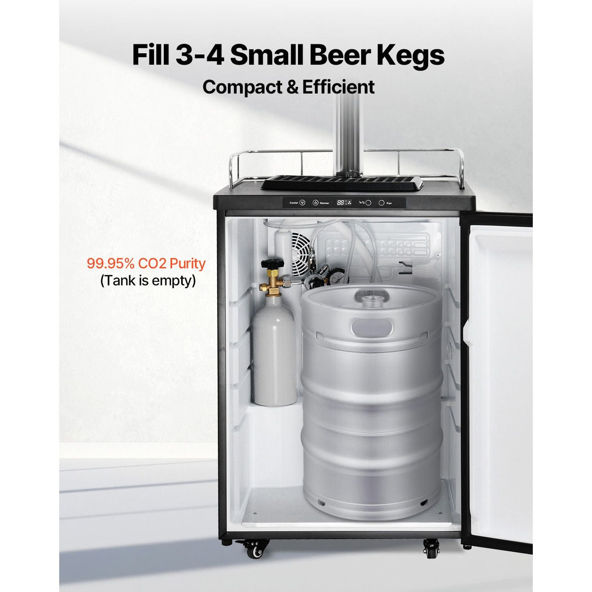 CO2 Tank, 2.5 lbs New Aluminum Alloy Cylinder, CO2 Air Tank with Light Gray Spray Coating, CGA320 Valve & Adjustable Pressure, DOT Approved Cylinder for Draft Beer Dispensing and Soda Maker