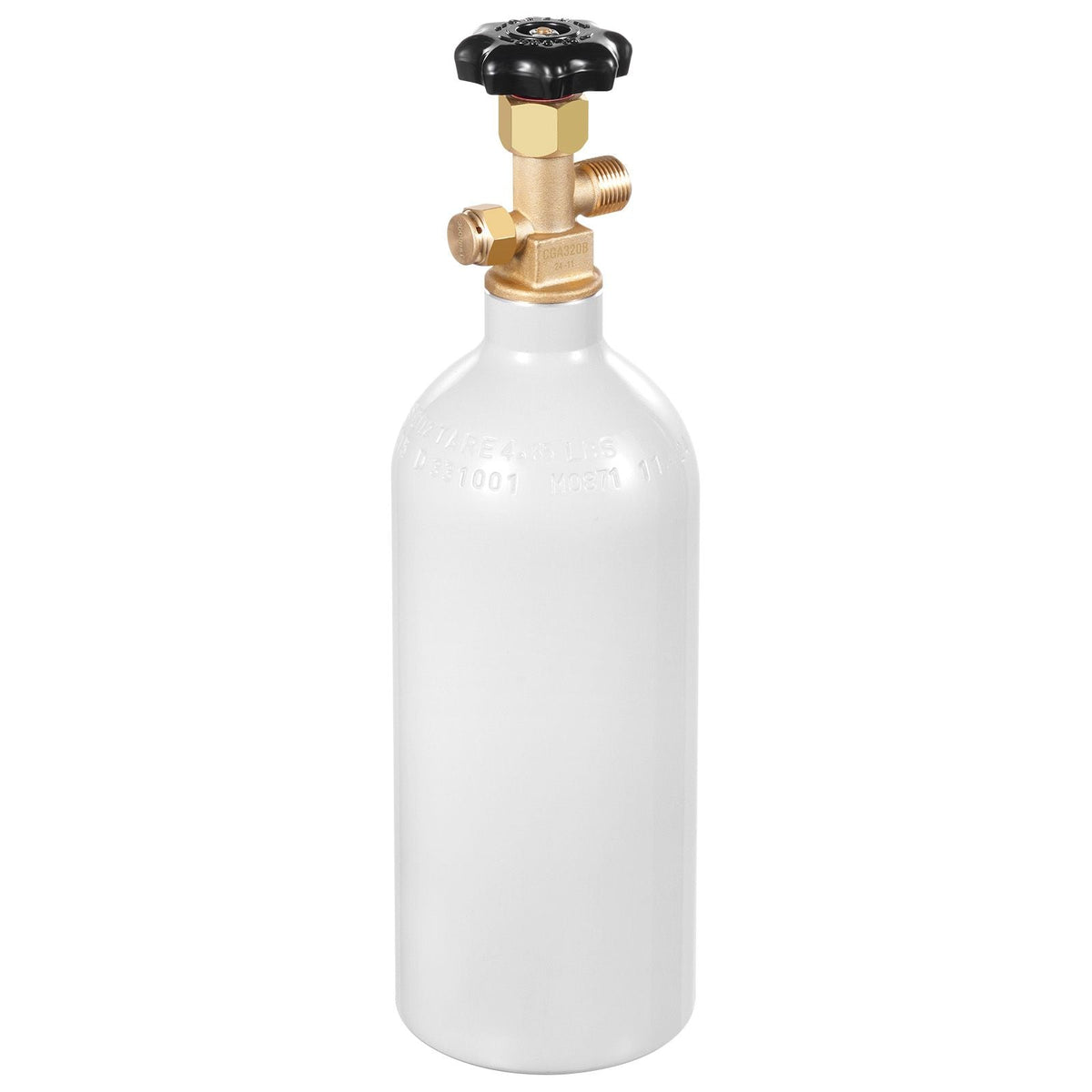 CO2 Tank, 2.5 lbs New Aluminum Alloy Cylinder, CO2 Air Tank with Light Gray Spray Coating, CGA320 Valve & Adjustable Pressure, DOT Approved Cylinder for Draft Beer Dispensing and Soda Maker