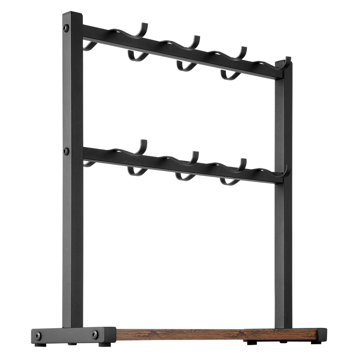 Coffee Mug Holder for Countertop, 16 Hooks Coffee Cup Holder with Storage Base, 2 Tier Mugs Tree Rack Carbon Steel & Wood Mug Display Stand, for Coffee Bar Home Storage and Display (Matte Black)