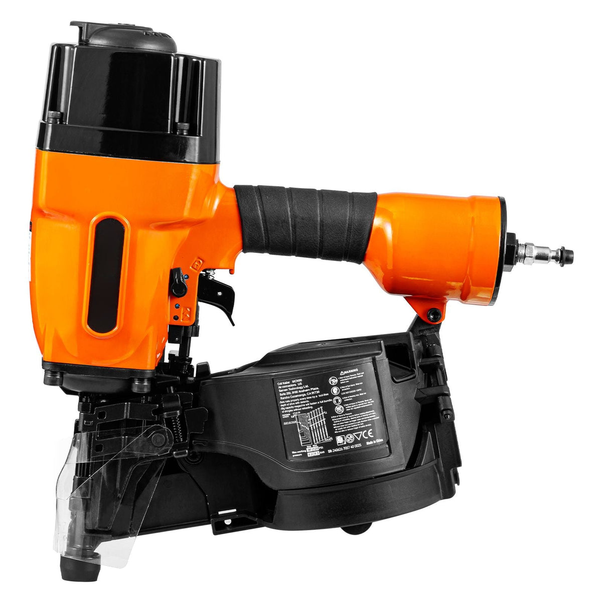 Coil Framing Nailer MCN90, 1-3/4" to 3-1/2" 15 Degree Pneumatic Framing Nail Gun with Tool-Less Depth Adjustment, 90-120PSI Air Coil Nailer for Framing, Wall Flooring and Wall Assembly