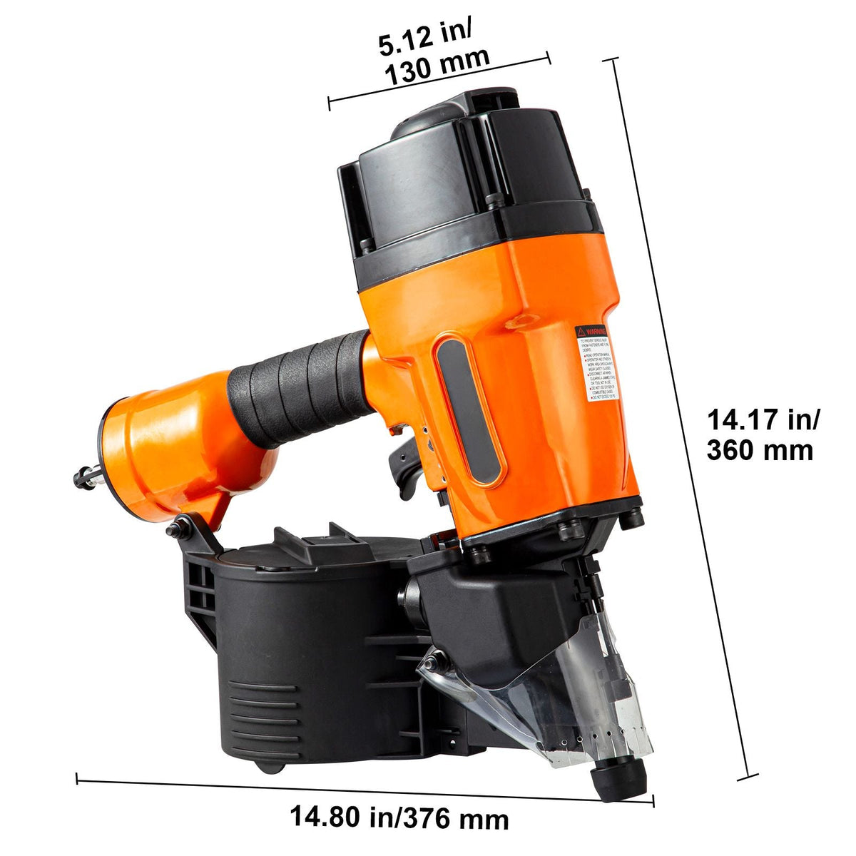 Coil Framing Nailer MCN90, 1-3/4" to 3-1/2" 15 Degree Pneumatic Framing Nail Gun with Tool-Less Depth Adjustment, 90-120PSI Air Coil Nailer for Framing, Wall Flooring and Wall Assembly