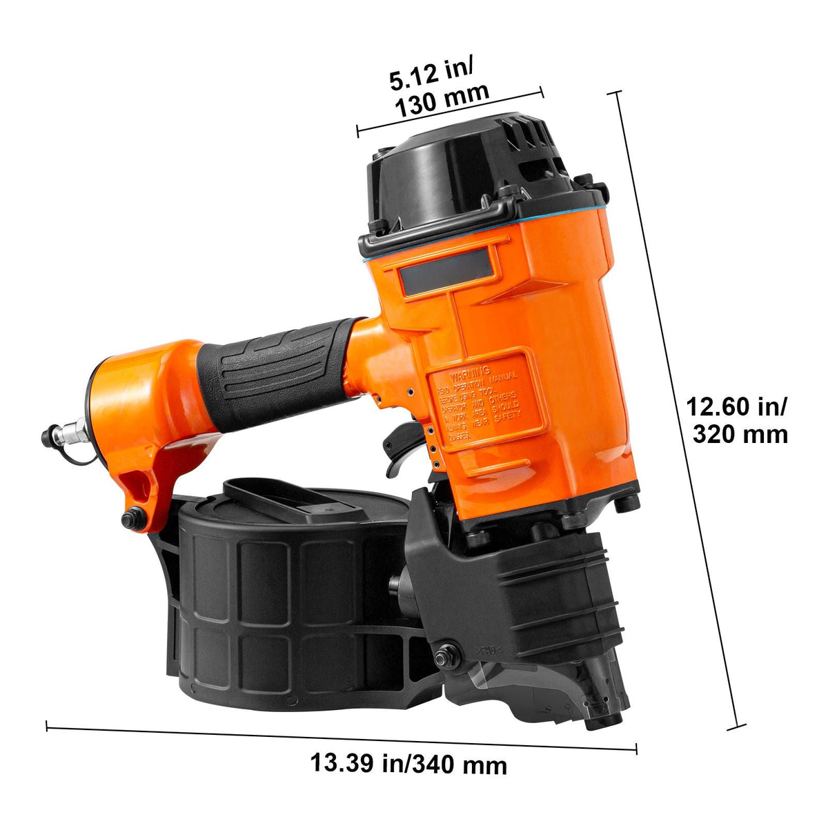 Coil Siding Nailer MCN70, 1-3/4" to 2-3/4" 15 Degree Pneumatic Siding Nail Gun, 70-120PSI Air Coil Nailer for Pallet, Crating, Framing, Siding and Fencing