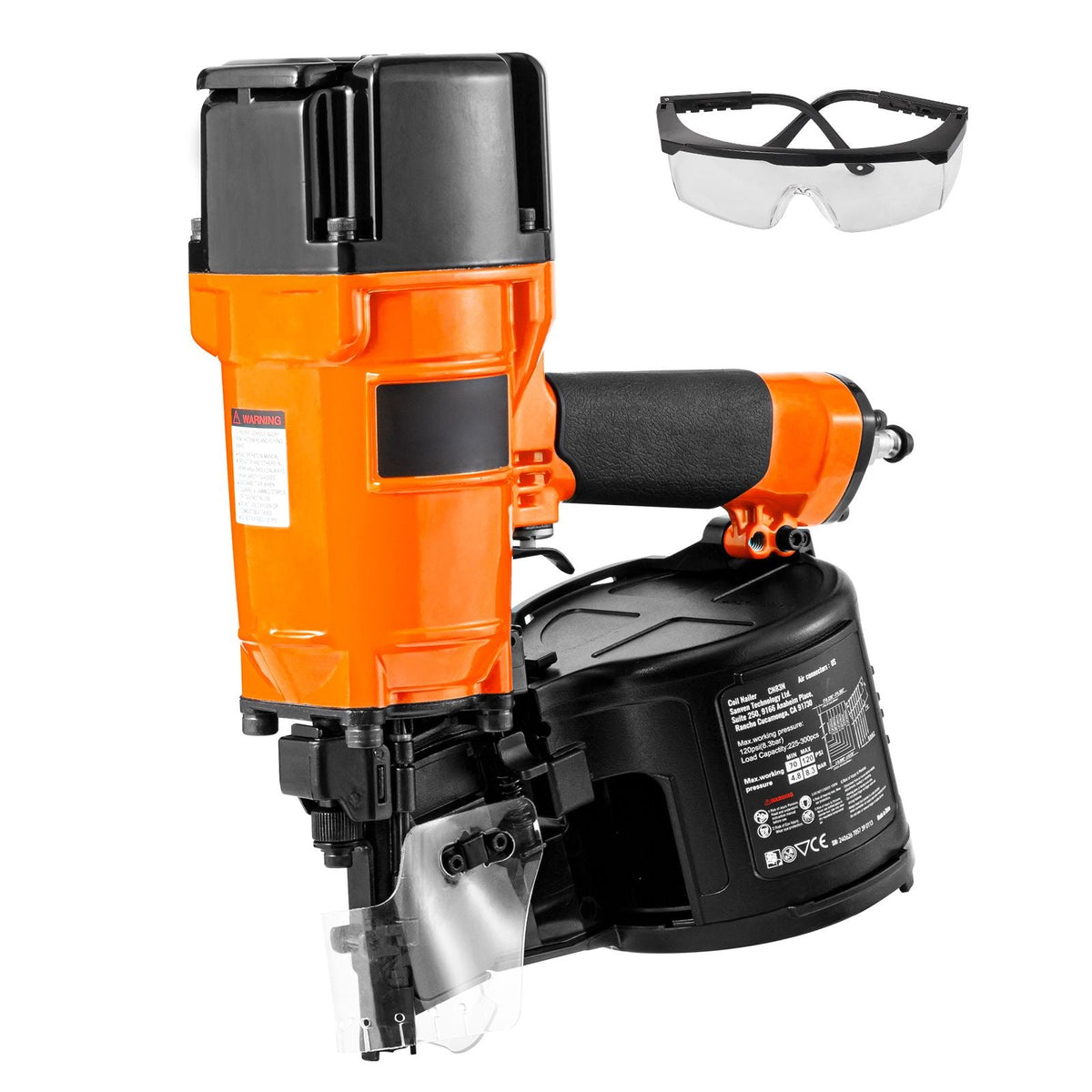 Coil Siding/Framing Nailer CN83N, 2" to 3-1/4" 15 Degree Pneumatic Siding Nail Gun with Tool-Less Depth Adjustment, 70-120PSI Air Coil Nailer for Siding Sheathing Wooding Fencing Decking