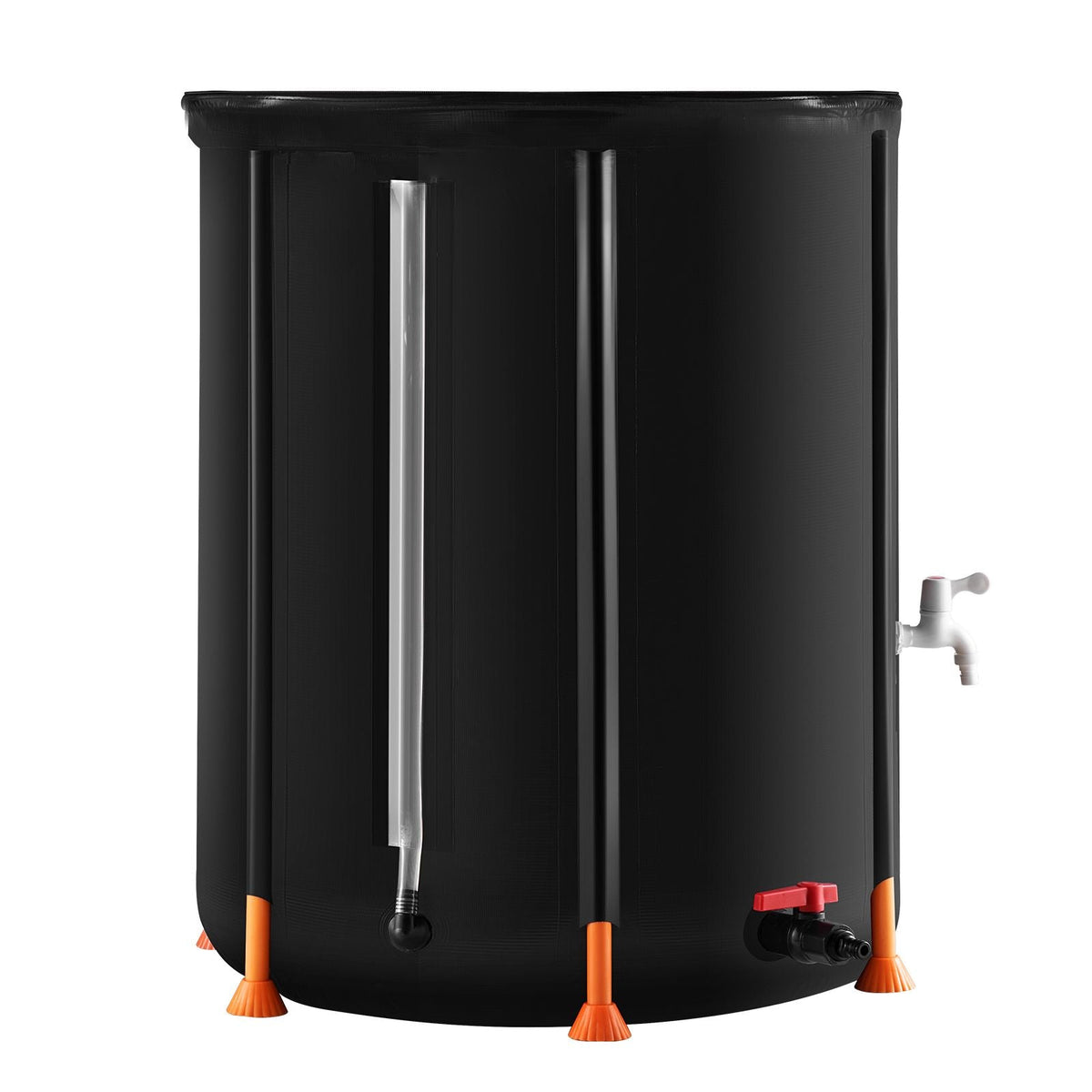 Collapsible Rain Barrel, 66 Gallon/250 L Portable Rain Water Collection Barrel, PVC Rainwater Collection System with Spigots and Overflow Kit, Water Barrel for Garden Water Catcher