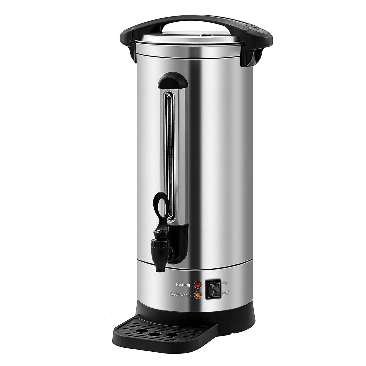 Commercial Coffee Urn, 110 Cups Stainless Steel Large Coffee Dispenser, 1500W 110V Electric Coffee Maker Urn For Quick Brewing, Hot Water Urn with Detachable Power Cord for Easy Cleaning, Silver