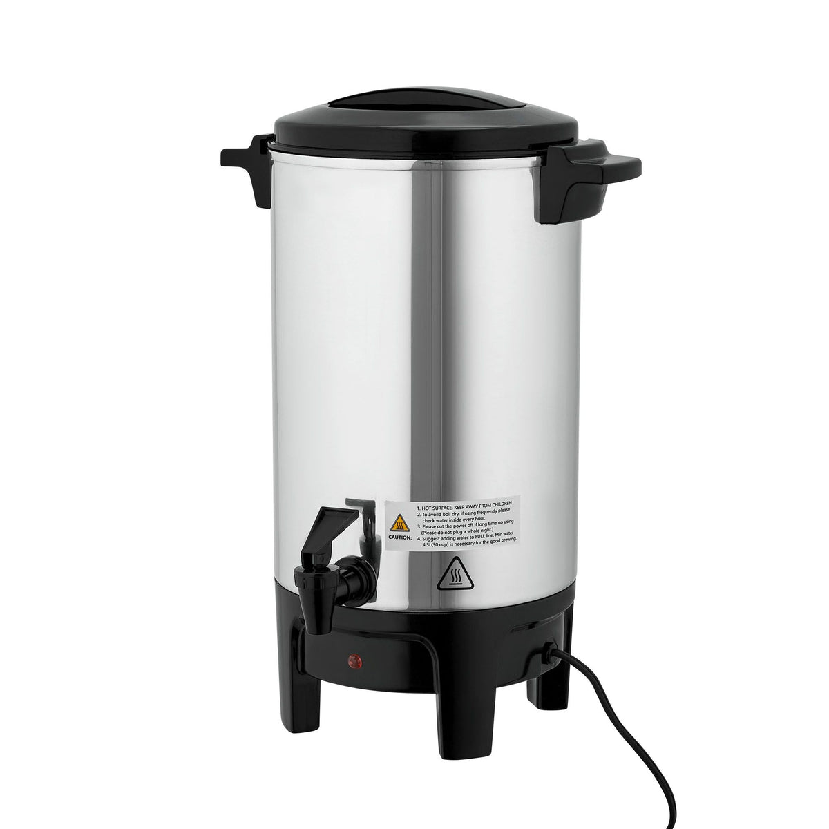 Commercial Coffee Urn, 30 Cup 4.5 L Hot Beverage Dispenser with Dripless Faucet, Quick-Brewing Commercial Coffee Maker, Automatic Temperature Control, for Catering, Party, Church & Restaurant