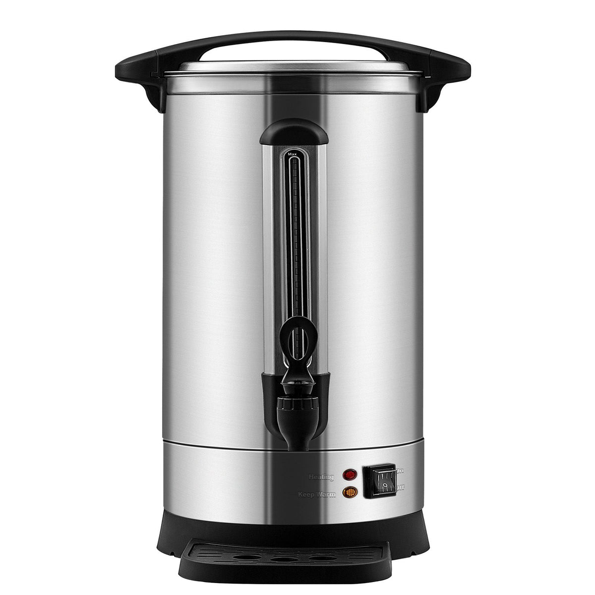Commercial Coffee Urn, 65 Cups Stainless Steel Large Coffee Dispenser, 1500W 110V Electric Coffee Maker Urn For Quick Brewing, Hot Water Urn with Detachable Power Cord for Easy Cleaning, Silver