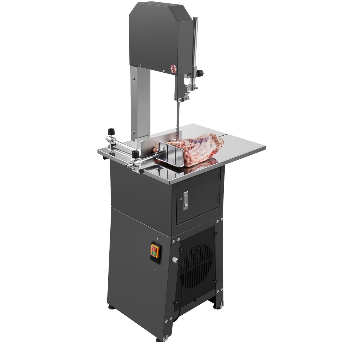 Commercial Electric Meat Bandsaw, 550W Stainless Steel Vertical Bone Sawing Machine, 19.1"x15" Workbench, 7.09 Inch Cutting Thickness, Frozen Meat Cutter with Blade for Rib Pork Beef