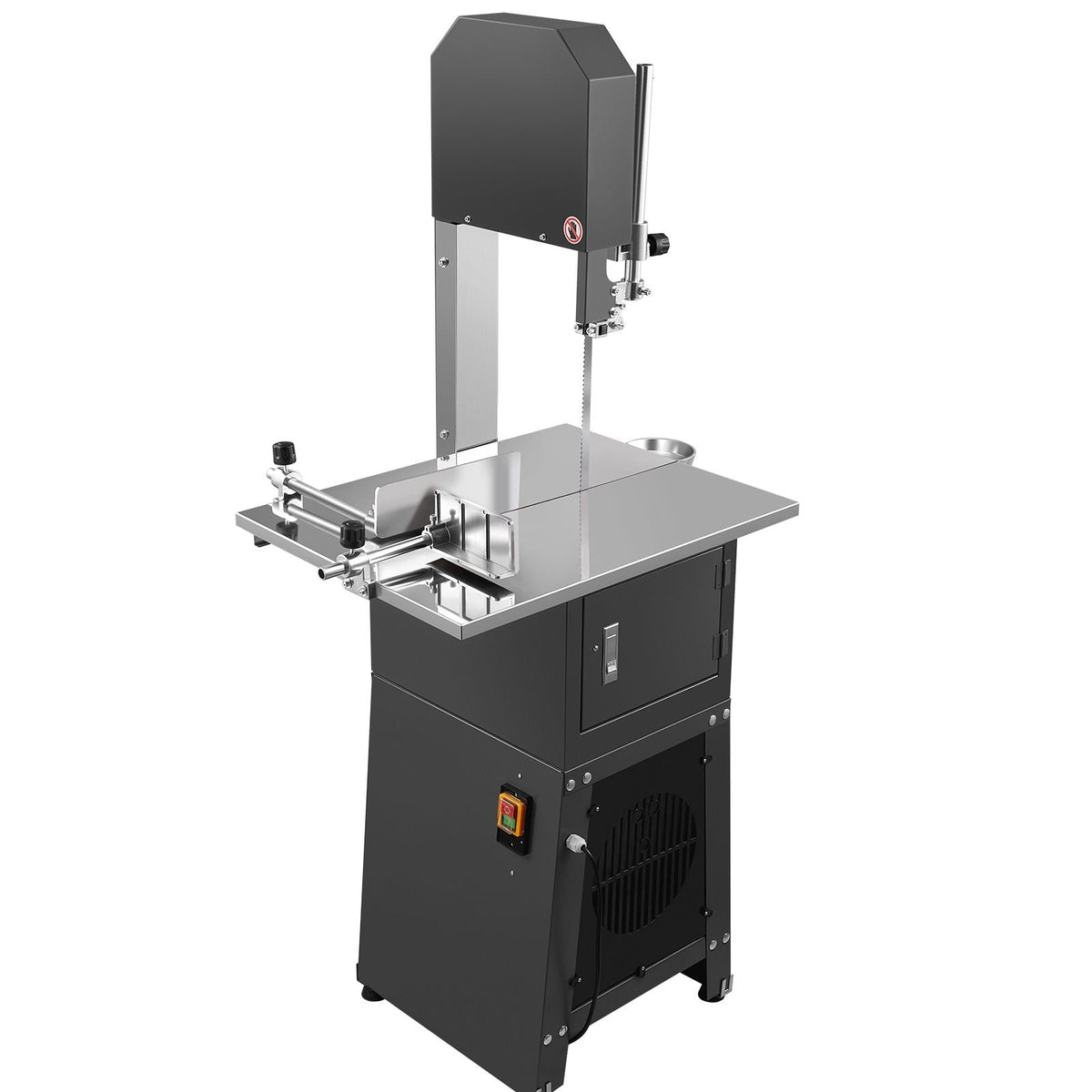 Commercial Electric Meat Bandsaw, 850W Stainless Steel Vertical Bone Sawing Machine, 19.1"x15" Workbench, 7.09 Inch Cutting Thickness, Frozen Meat Cutter with Blade for Rib Pork Beef