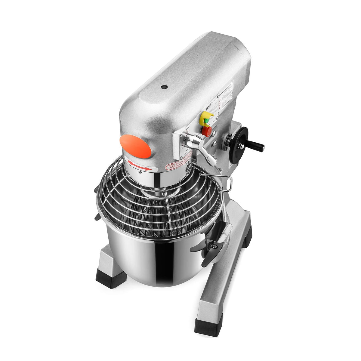 Commercial Food Mixer 20Qt 750W 3 Speeds Adjustable 105 180 and 408 RPM Food Processor Heavy Duty with Stainless Steel Bowl Dough Hooks Whisk Beater for Schools Bakeries Restaurants Pizzeria