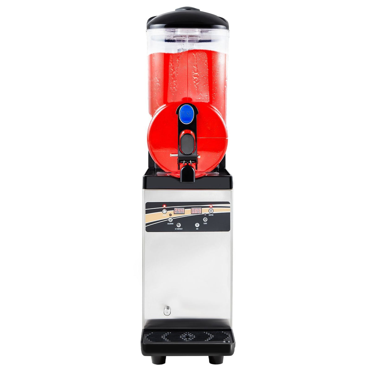 Commercial Frozen Drink Maker, 15L Single Tank Slushy Machine, 60 Cups Stainless Steel Margarita Smoothie Frozen Drink Machine, Slushie Maker for Home Party Restaurants Cafe Bars