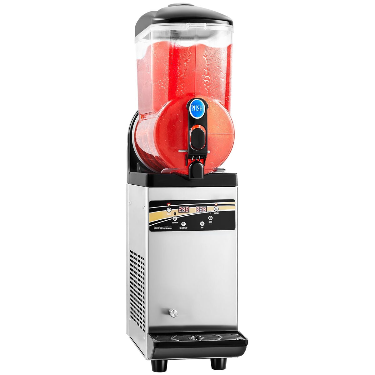 Commercial Frozen Drink Maker, 15L Single Tank Slushy Machine, 60 Cups Stainless Steel Margarita Smoothie Frozen Drink Machine, Slushie Maker for Home Party Restaurants Cafe Bars