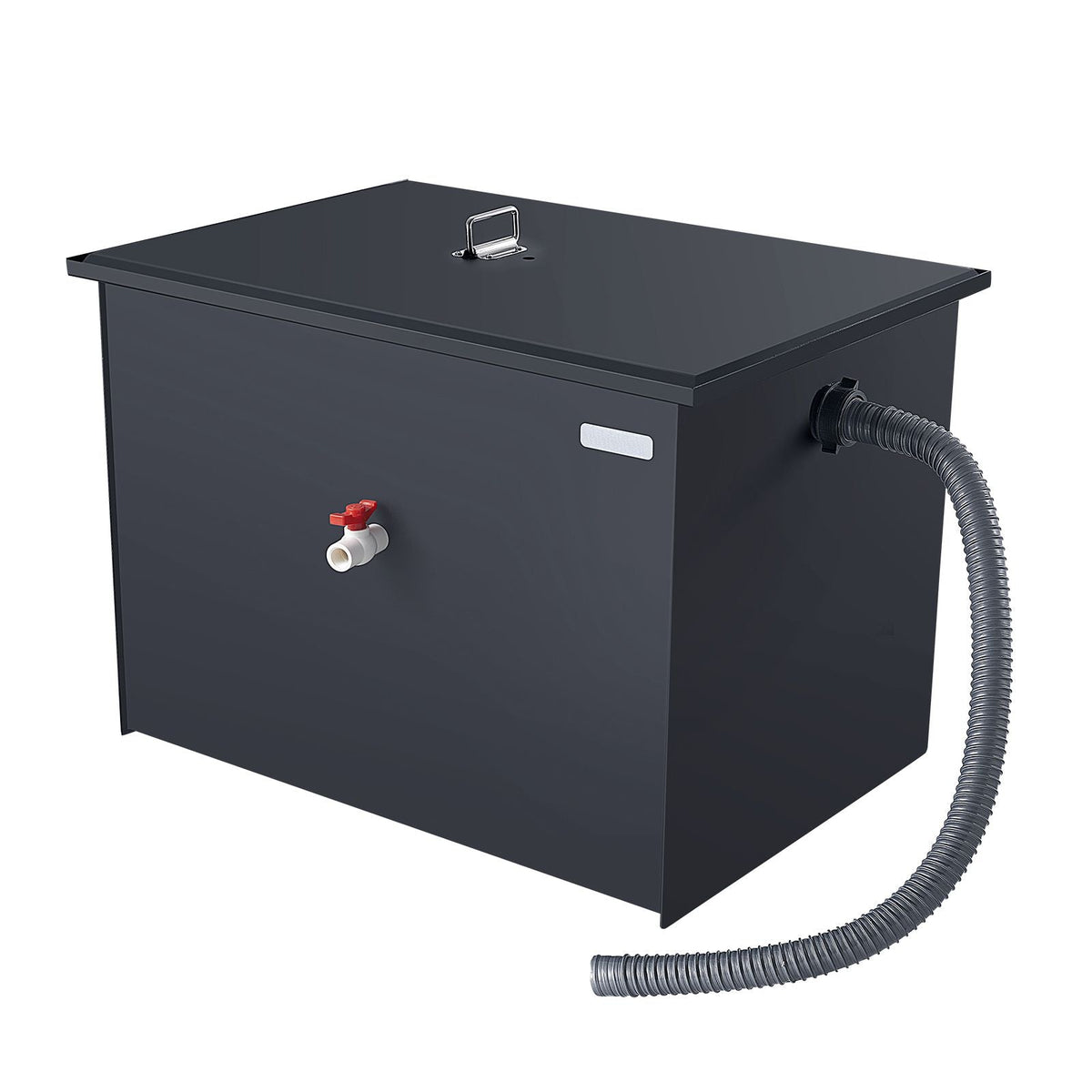 Commercial Grease Trap, 40 LBS Grease Interceptor, Side Inlet Interceptor, Under Sink Carbon Steel Grease Trap, 15.2 GPM Waste Water Oil-water Separator, for Restaurant Canteen Home Kitchen