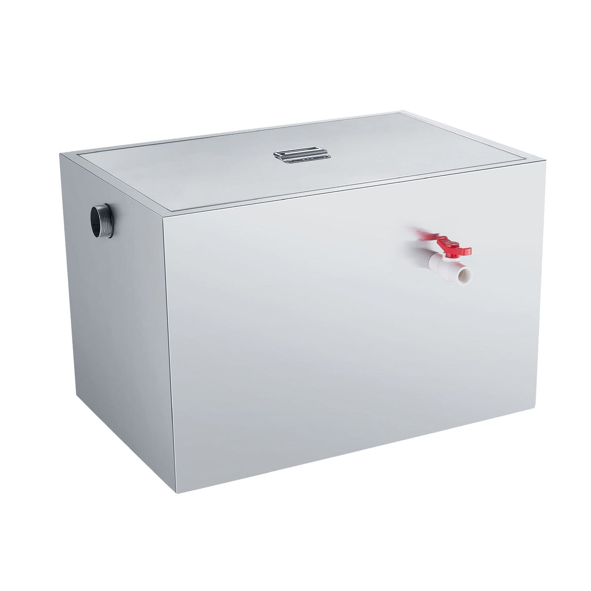 Commercial Grease Trap, 40 LBS Grease Interceptor, Side Inlet Interceptor, Under Sink Stainless Steel Grease Trap, 10 GPM Waste Water Oil-water Separator, for Restaurant Canteen Home Kitchen
