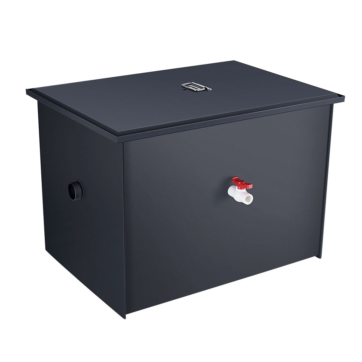 Commercial Grease Trap, 50 LBS Grease Interceptor, Side Inlet Interceptor, Under Sink Carbon Steel Grease Trap, 19.3 GPM Waste Water Oil-water Separator, for Restaurant Canteen Home Kitchen