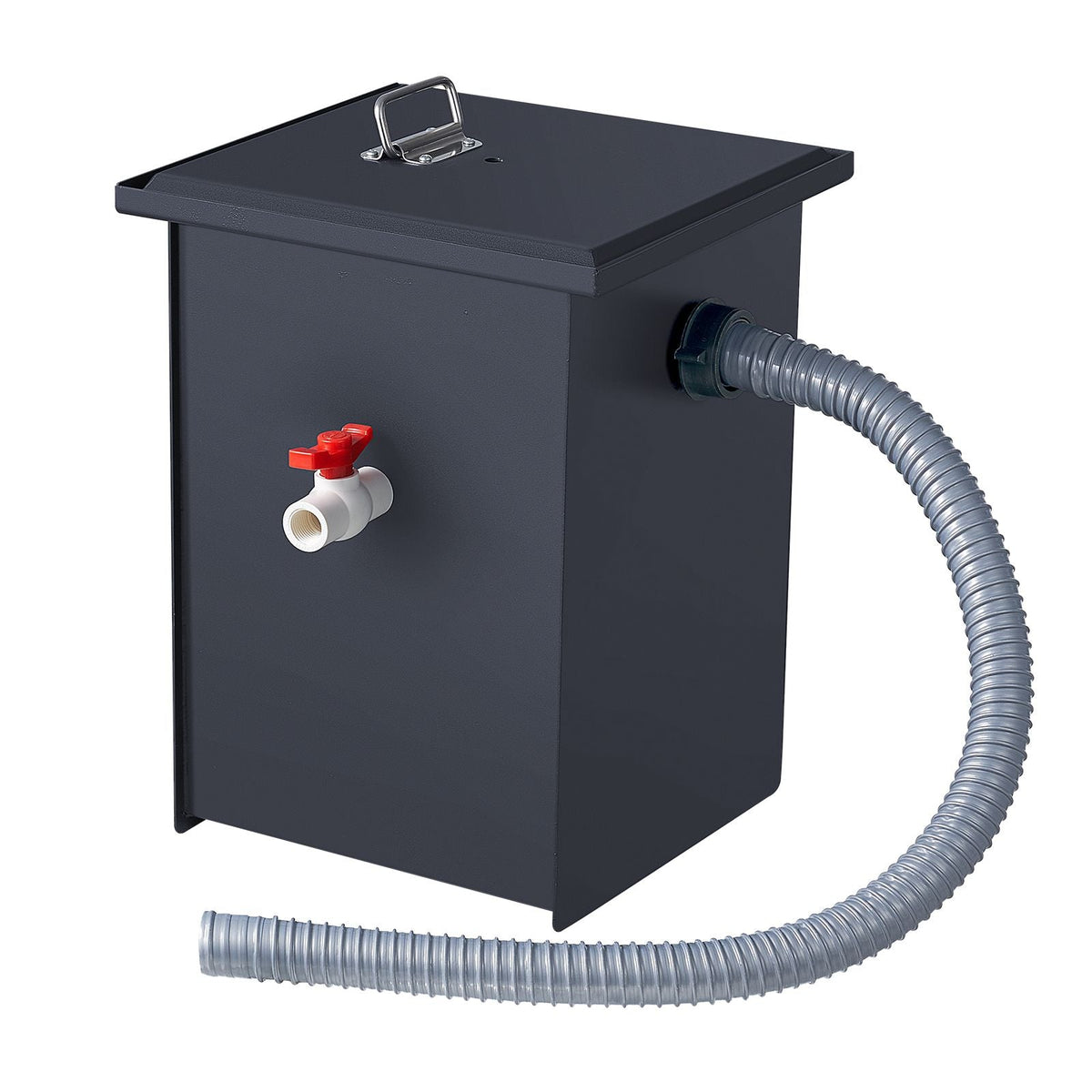 Commercial Grease Trap, 8 LBS Grease Interceptor, Side Inlet Interceptor, Under Sink Carbon Steel Grease Trap, 4.6 GPM Waste Water Oil-water Separator, for Restaurant Canteen Home Kitchen