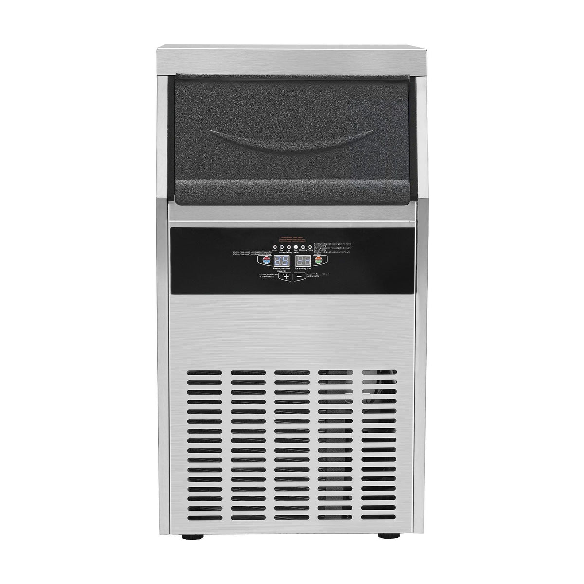 Commercial Ice Maker, 150lbs/24H, Ice Maker Machine, 70 Ice Cubes in 12-15 Minutes, Freestanding Cabinet Ice Maker with 33lbs Storage Capacity LED Digital Display, for Bar Home Office Restaurant
