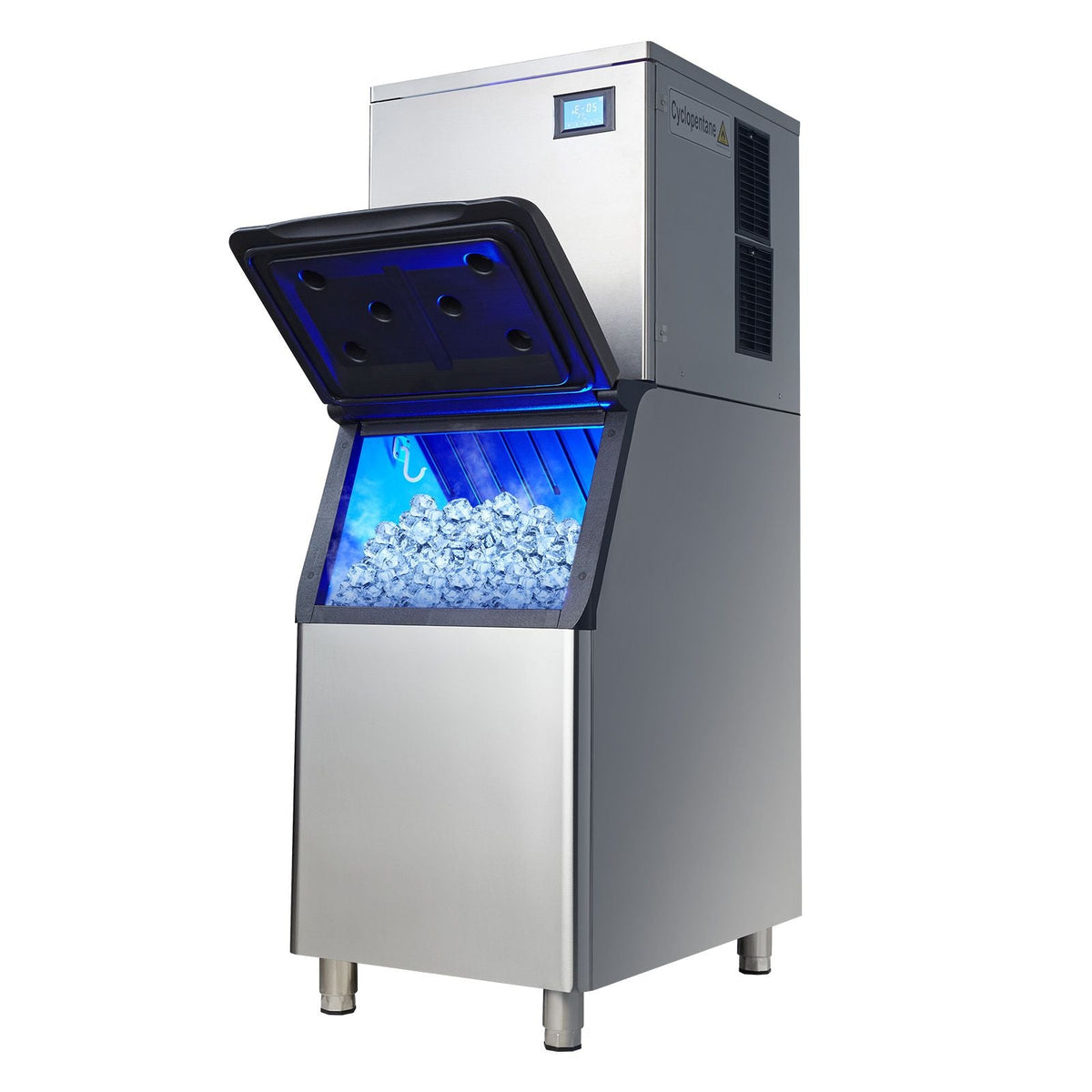 Commercial Ice Maker, 550LBS/24H Ice Making Machine with 330.7LBS Large Storage Bin, 1000W Auto Self-Cleaning Ice Maker Machine ith 3.5-inch LED Screen for Business Bar Cafe Restaurant